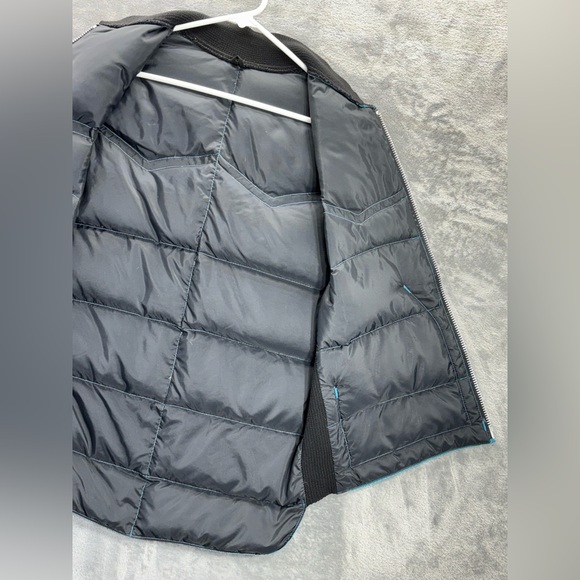 VTG Comfy USA Made Down Insulated Puffer Vest Blue Black Mens Medium-Large - Picture 14 of 16